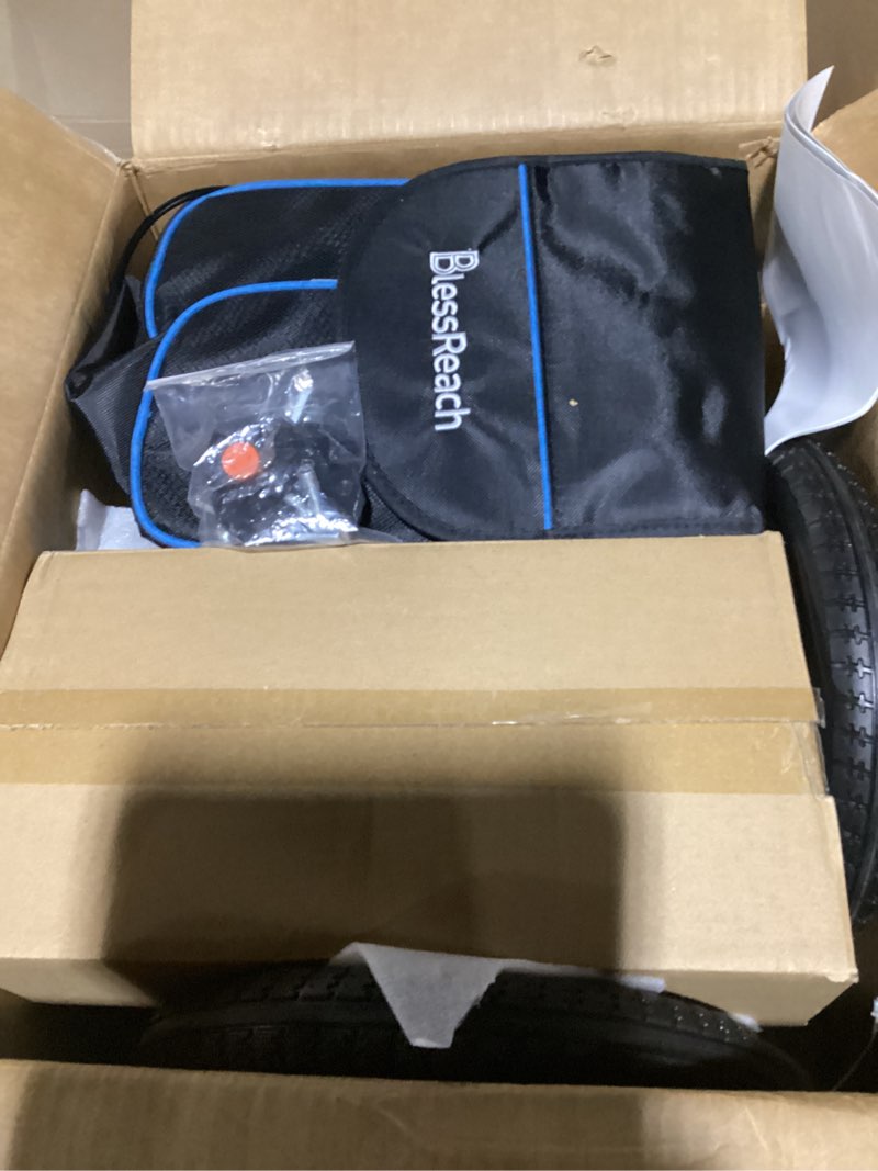 Condition photo showing New/Like New for All Terrain Steerable Knee Scooter Crutch Alternative?Deluxe Medical Scooter Double Handbrake,for Adults Injured Ankle & Foot Recovery Scooter in Blue