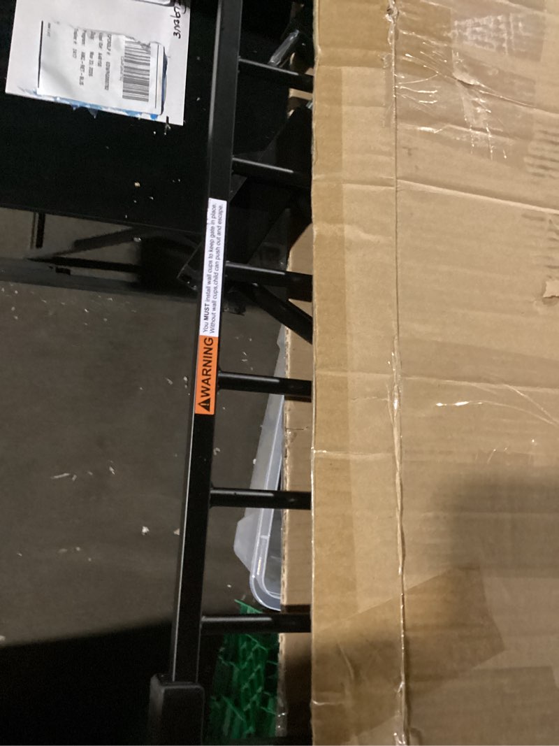 Condition photo showing New/Like New for 29.5-40.5" baby gate for stairs, dog gate for doorways, walk thru auto close metal baby safety gate for the house, stairs and doorways, child gate pressure mounted, pet gate for dog indoor - black black 29.5-40.5"w x 30"h
