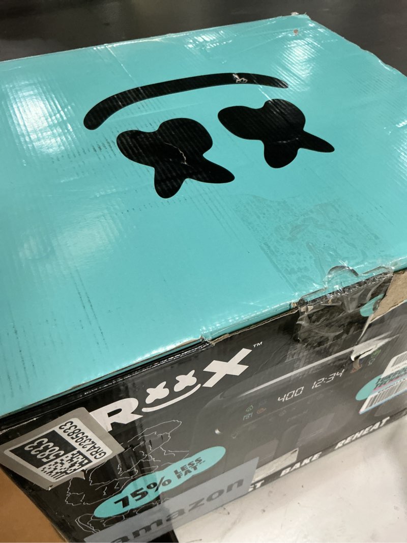 Condition photo showing Good Condition for CRUX x Marshmello 8.0 QT Digital Air Fryer with TurboCrisp Technology, Touch Screen Temperature Control, Timer and Auto Shut-off, Fully Programmable, Silicone Liner Included, Black 8 Quarts Black