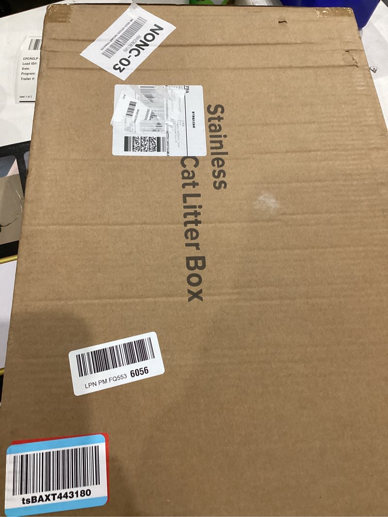 Condition photo showing Good Condition for Stainless Steel Litter Box | XL Enclosed Cat Litter Boxes with Lid for Big Cats | High Sided, Anti-Urine Leakage | Non-Stick Bottom & Includes Litter Mat & Metal Scoop