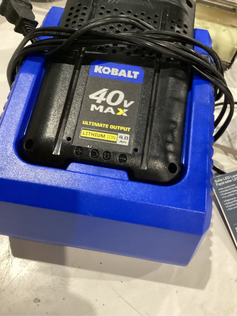 kobalt 40-volt max 4.0 amp hour lithium-ion battery and charger 