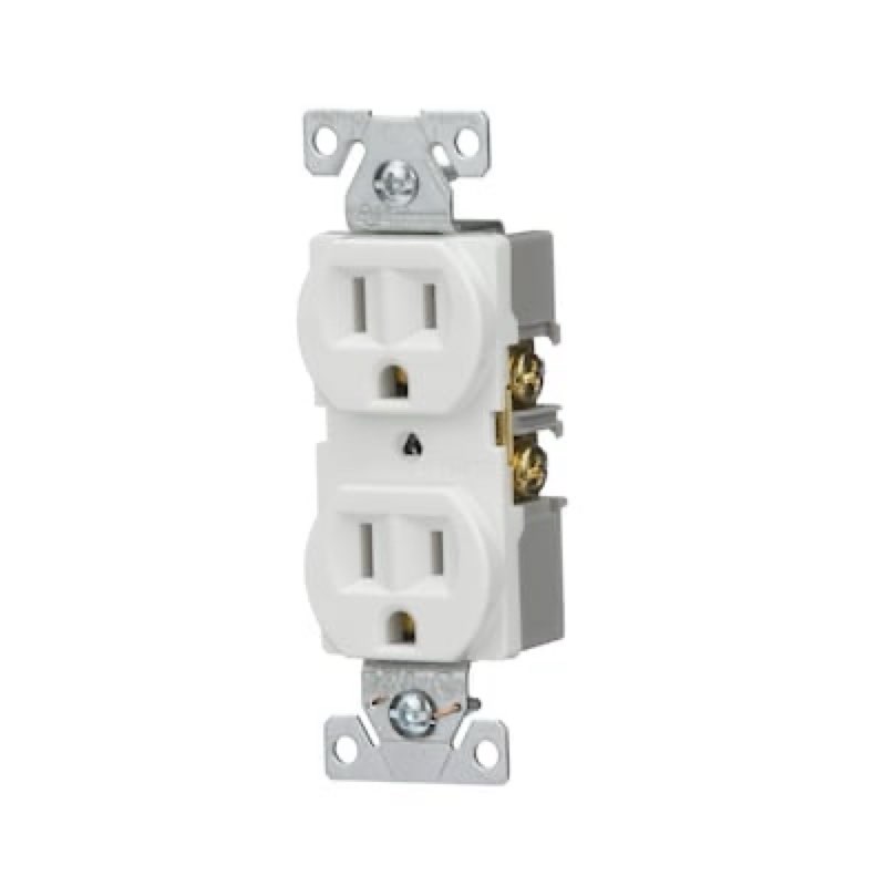 Condition photo showing As Is for eaton 15 -amp 125-volt commercial duplex outlet receptacles , white 10 -pack 
