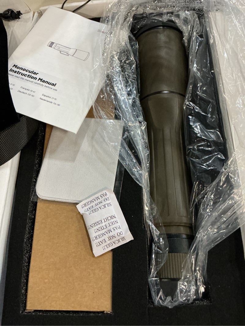 Condition photo showing New/Like New for 12x62 hd monocular telescope with metal tripod, 62mm large objective bak4 prism fmc coated ipx7 waterproof fogproof monocular for bird watching concert hunting stargazing hiking