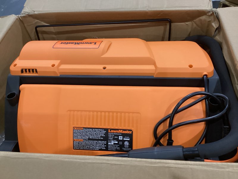 Condition photo showing Good Condition for lawnmaster gvb1316 electric 16” 13 amp dethatcher and scarifier with 12 gallon collection bag electric 16-inch