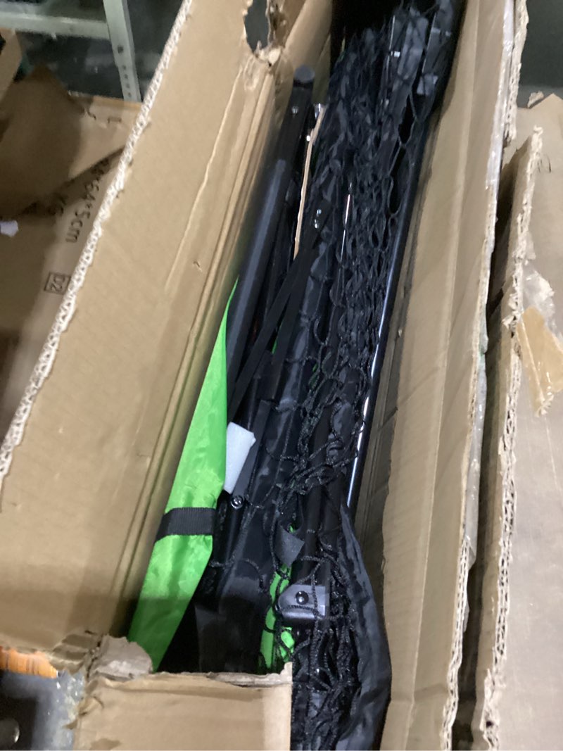 Condition photo showing As Is for incomplete EastPoint 2-Minute Drill Football Toss Game - Green/Black, Steel - Action-Packed Arcade Football Play - Folding Ball Return for Continuous Play - LED Target Scoring for Precision Passing