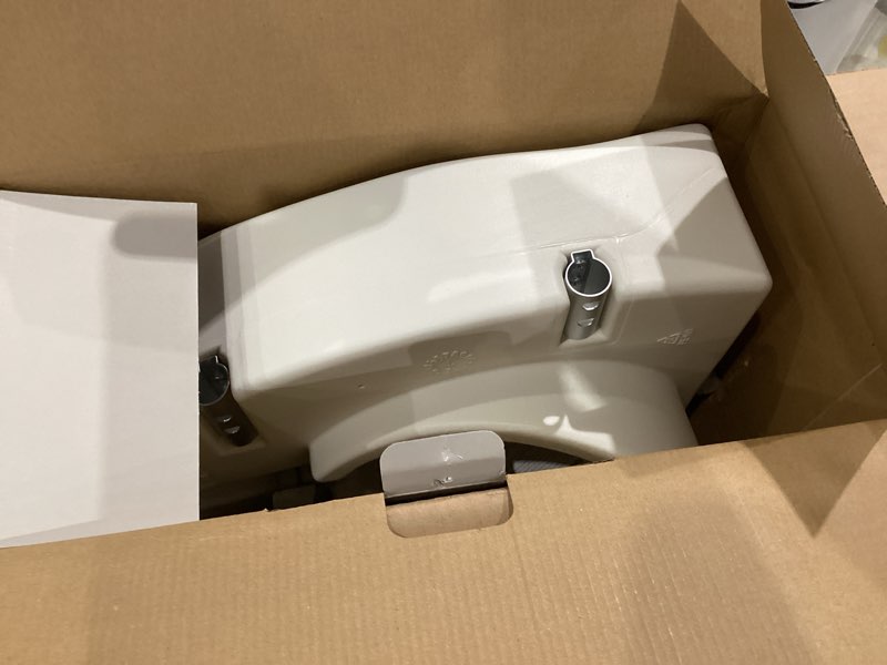 Condition photo showing New/Like New for medline 5  elongated raised toilet seat  with lock and removable padded arms