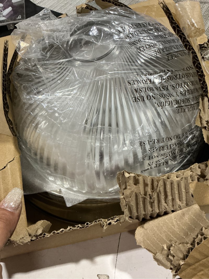 Condition photo showing Good Condition for (similar) westinghouse lighting 6137100 dubrow traditional one-light, 11 inch 14 watt led indoor flush mount fixture with color temperature selection, brushed nickel finish, white alabaster glass shade 1-light brushed nickel