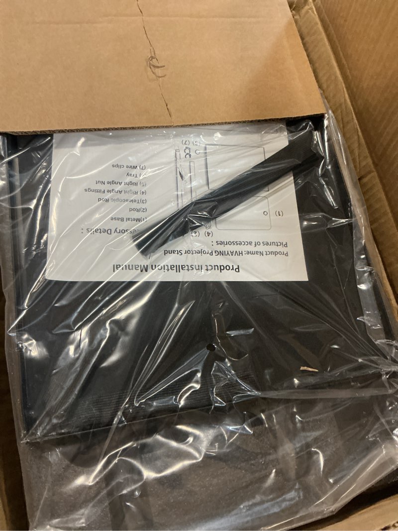 Condition photo showing Good Condition for Floor Projector Stand Mount, Adjustable Height 33 to 48 Inch, Universal with Tray Mounting close to the wall Compatible Ideal for Office, Home, Stage, Studio, and Movies.