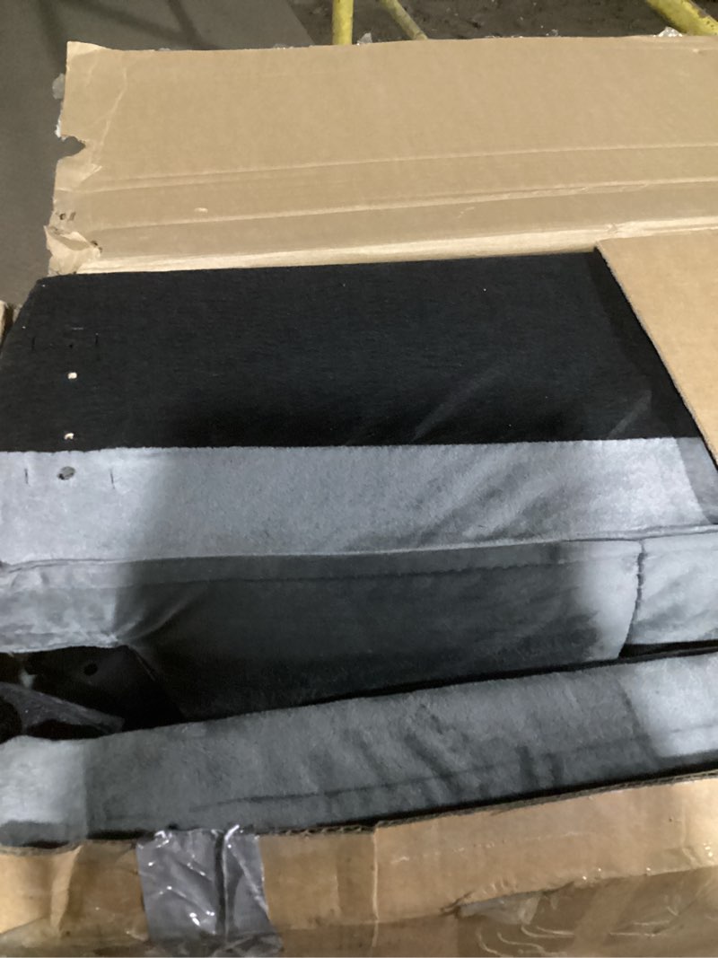 Condition photo showing Good Condition for Convertible Sofa Bed, Pull Out Couch with Side Pockets, 3 in 1 Velvet Fabric Loveseat Sleeper Sofa Bed, Pull Out Couch with Adjustable Backrest for Living Room, Bedroom, Apartment, Dark Gray Dark Gray-1