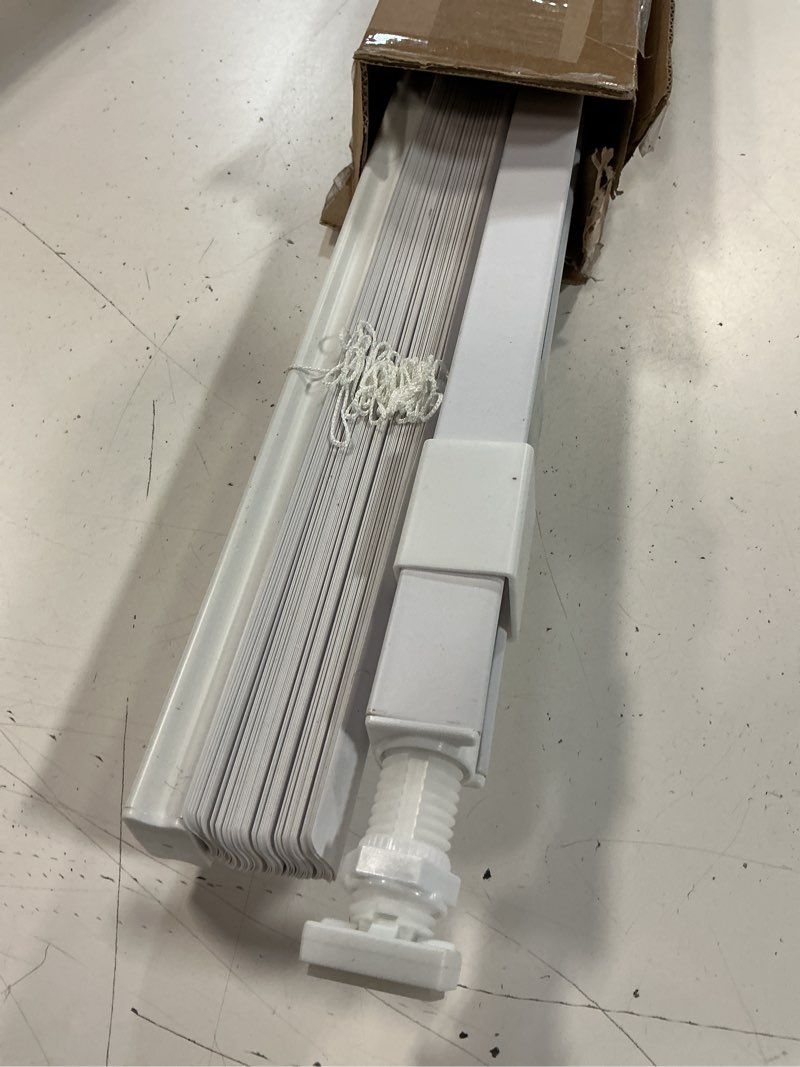 Condition photo showing Good Condition for lazblinds no tools no drill 1" vinyl mini blinds, cordless blinds for windows, light filtering horizontal window blinds & shades, 31" w x 48" h, white cordless-white 31" w x 48" h
