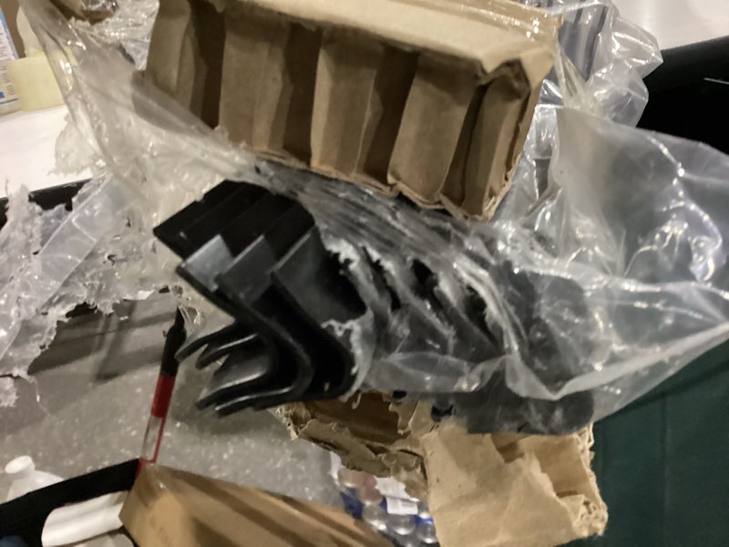 Condition photo showing As Is for 10 Pack Garden Fence Post, 5 Feet Heavy Duty Metal U-Post for Wire Fence, No Dig Garden Fence Stakes for Temporary Fencing, Electric Fence Wire, Corner Anchor, and More-Black 5FT-10PCS Black