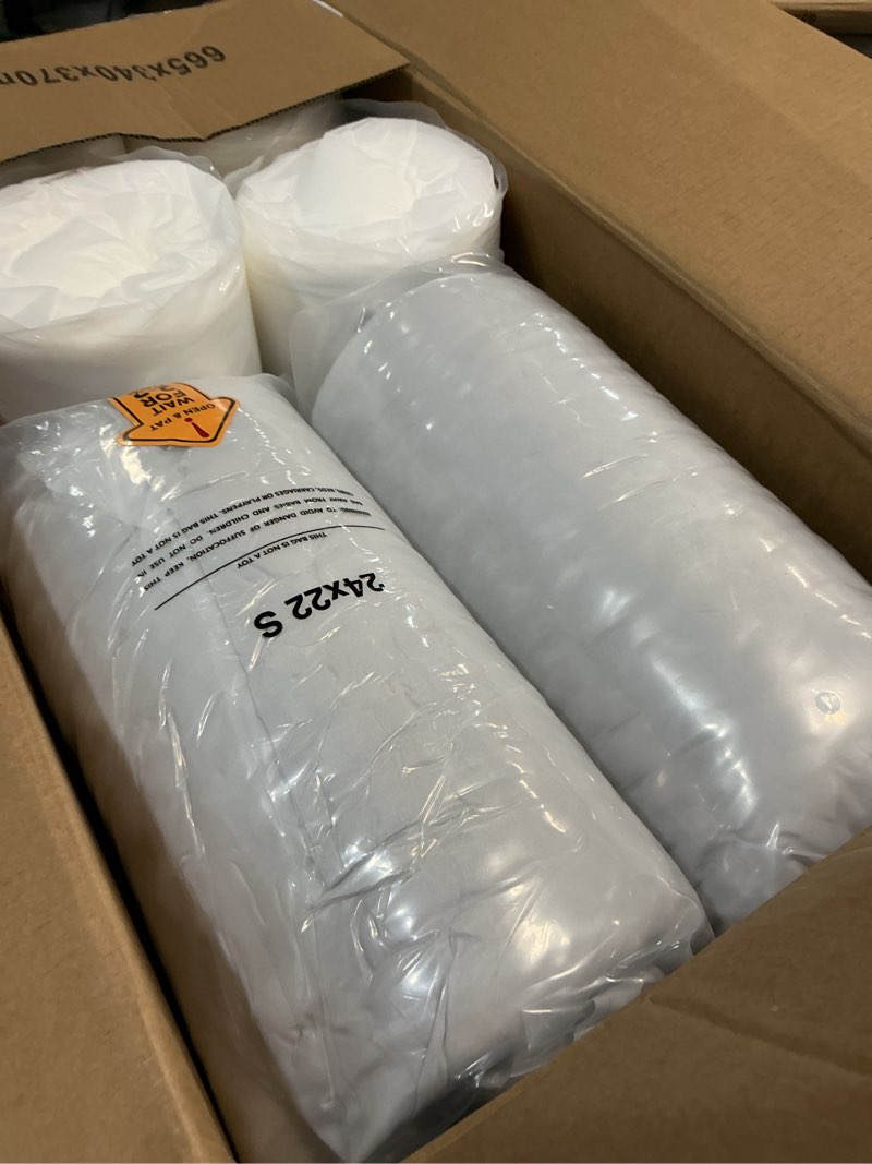 Condition photo showing New/Like New for summsun patio cushions for outdoor furniture, faux linen water resistant backrest and deep seat cushion set with non-slip bottom, ties, removable cover, 24 x 24 inch, light grey, set of 4 light grey 4p/24*24 + 24*22 inch