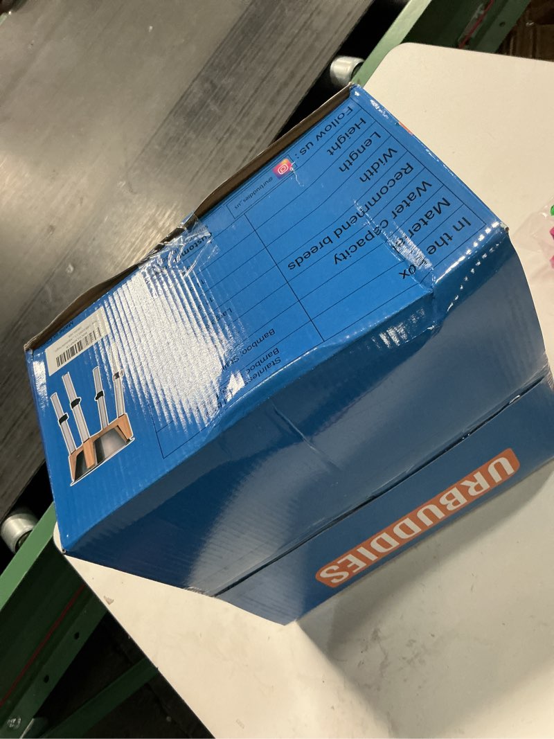 Condition photo showing New/Like New for URBUDDIES 1.1 Gallon Elevated Dog Bowl for Large Dogs, Adjustable Height…