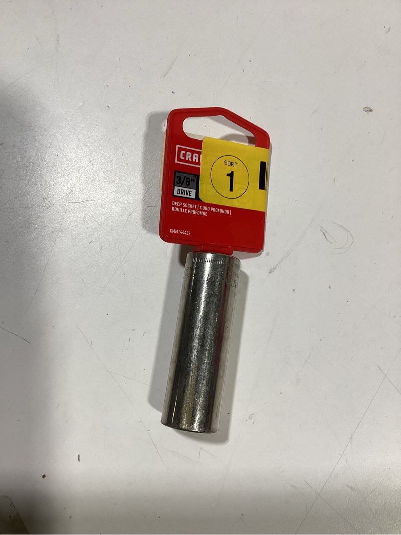 Condition photo showing As Is for craftsman deep socket, metric, 3/8-inch drive, 15mm, 6-point (cmmt44432)