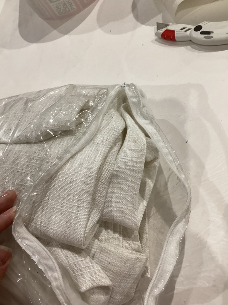 Condition photo showing Good Condition for miulee pinch pleated thick linen curtains 84 inches long 2 panels for living room bedroom, linen textured memory trained drapes pleat back tab light filtering natural window curtains with hooks&rings 40"w x 84"l (pack of 2) natural