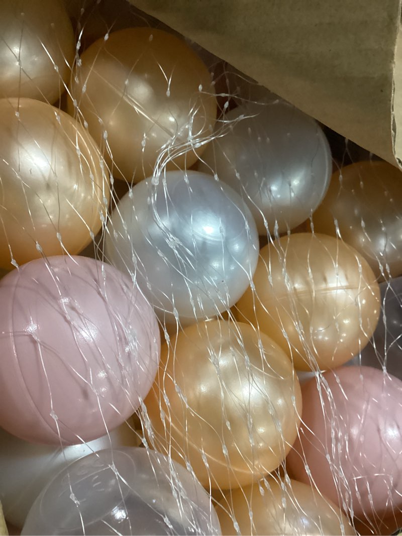 Condition photo showing Good Condition for GOGOSO Balls for Ball Pit - Plastic Ball for Toddlers 1-3, Baby Kids Ball Pool Decoration 50 100 200 300 500 1000 (A White+Beige+Clear, 50 Balls)
