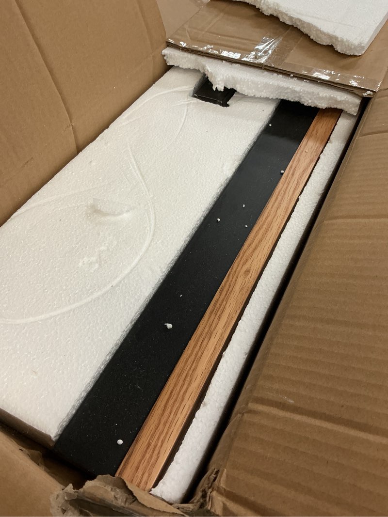 Condition photo showing Good Condition for 71" wood linear pendant light, wood linear chandelier with remote, 24w led dimmable pendant lights kitchen island, modern hanging chandelier for dining room, bar, pool table-natural 71in a-natural wood blade