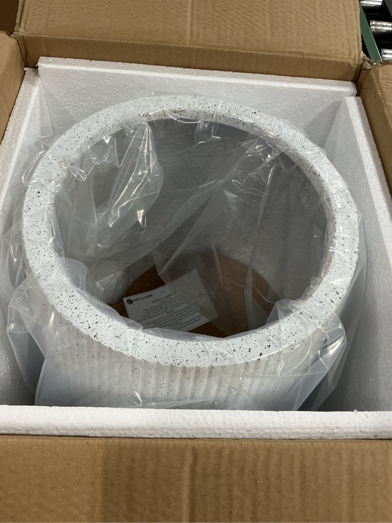 Condition photo showing New/Like New for sereno fiberstone tapered planter (10.6" pot opening x 15.0"d x 16.5"h) ribbed finishes, modern planter for indoor outdoor use, lightweight, crack-resistant, minimal decor (m, ribbed white) ribbed white 15.0"d x 16.5"h
