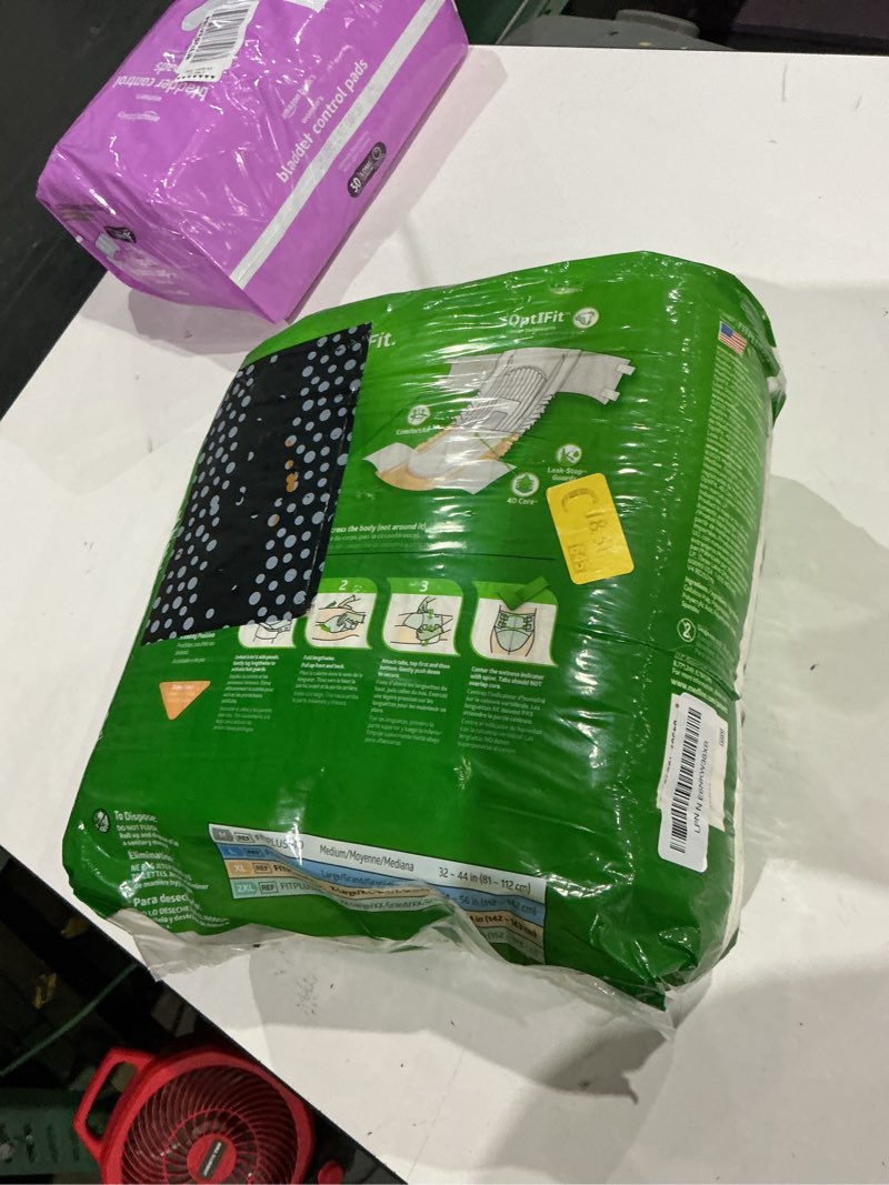 Condition photo showing New/Like New for fitright adult diapers, extra+ heavy absorbency, xl (waist size 56in-64in), 20 count, optifit incontinence briefs for men and women, disposable, moisture-wicking, leak protection, 20 count x-large