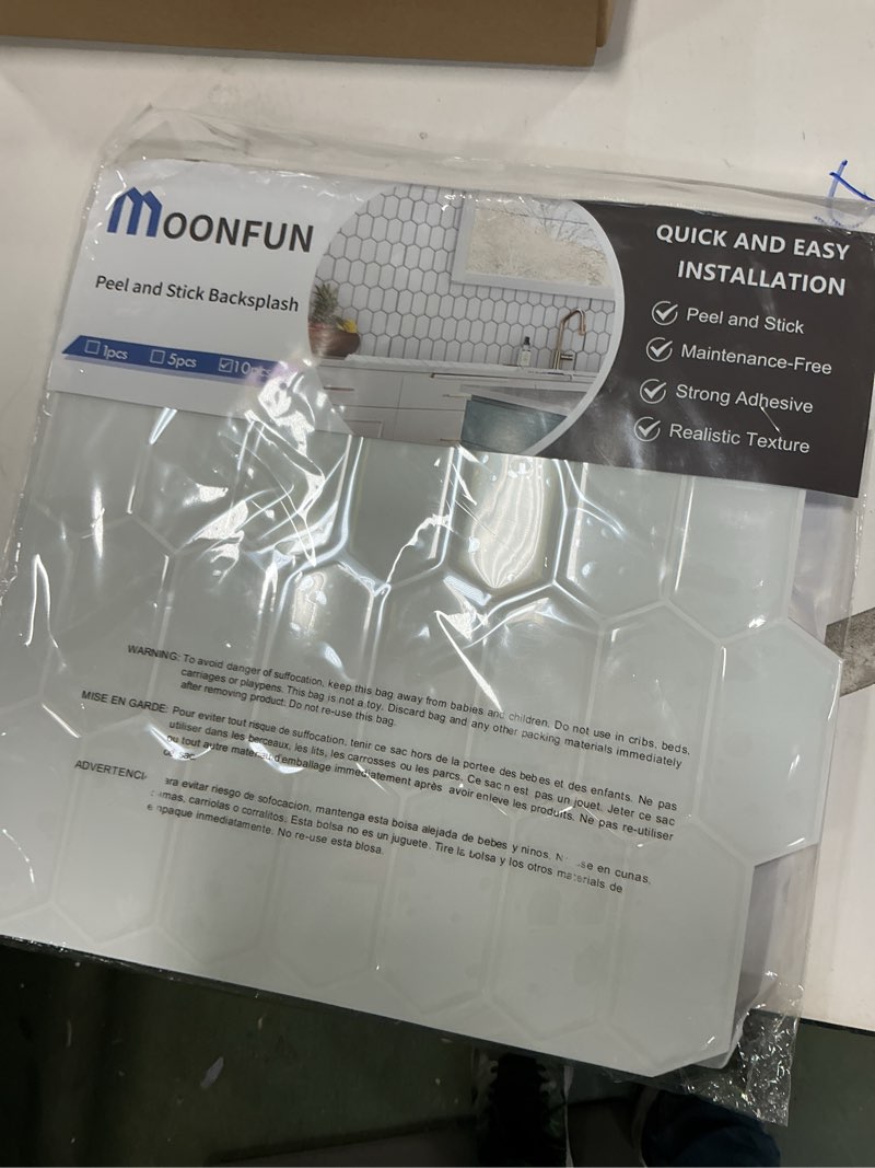 MOONFUN Long Hexagon P...itchen,Bathro om (White) New Made in ChinaX004138TOL MOONFUN Long Hexagon P..itchen, Bath om (White) New Made in China