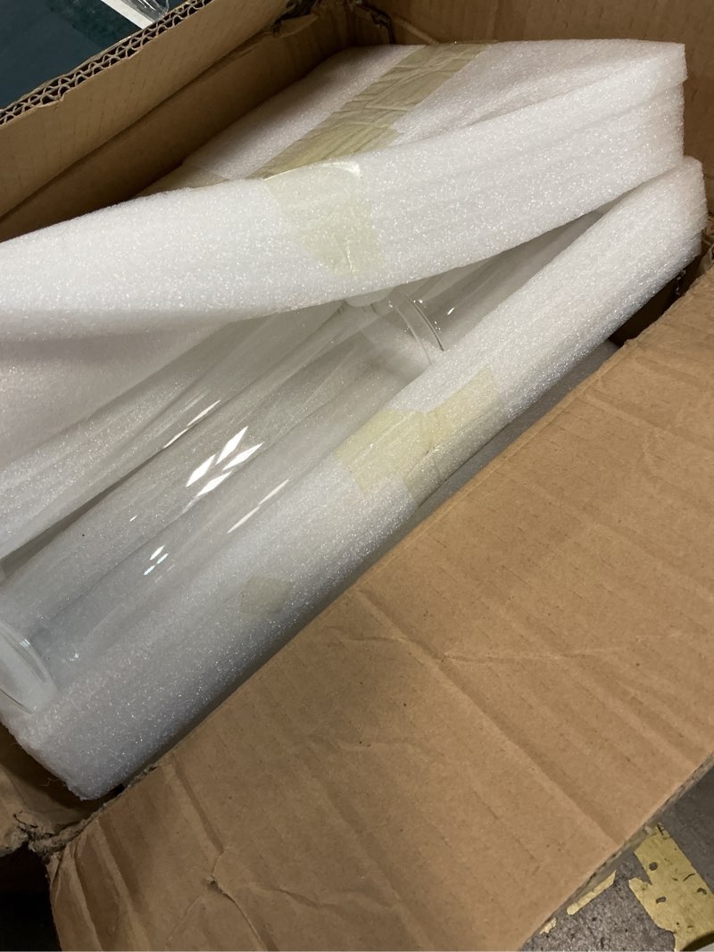 Condition photo showing Good Condition for shihanee set of 36 pillar candles and glass cylinder vases clear cylinder holders for slim pillar candles wedding centerpieces(2.6'' x 4.7'', 5.9'', 7.9'',ivory white) ivory white 2.6'' x 4.7'', 5.9'', 7.9''