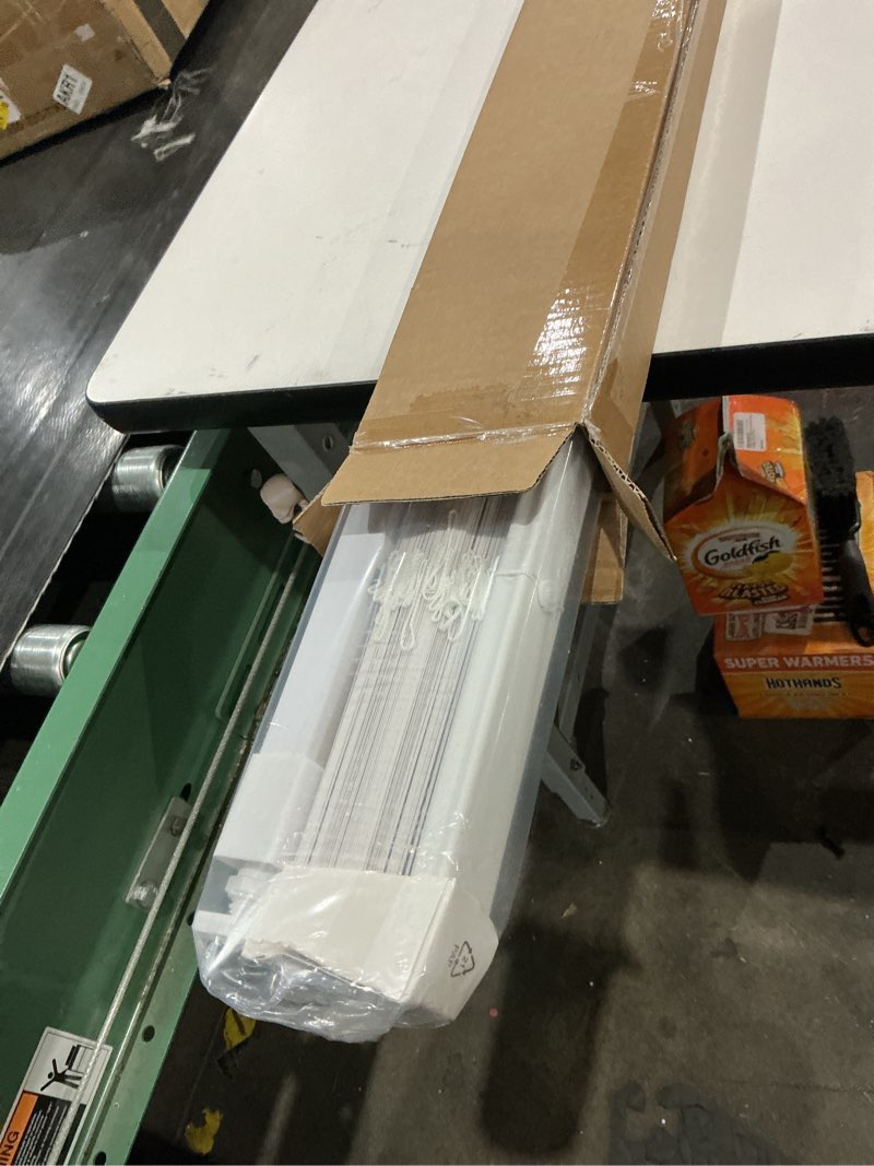 Condition photo showing New/Like New for no drill blinds for windows 1" vinyl l-shaped slats cordless mini blinds for home, for window size 46" w × 64" h white white 46" w × 64" h