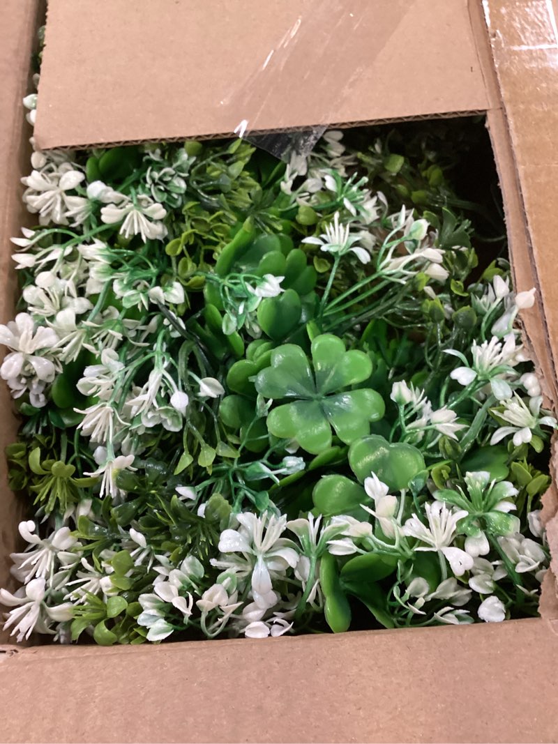 Condition photo showing Good Condition for st patricks day decorations artificial wreath lucky shamrock clover leprechaun hat beers spring summer party decor outdoor/indoor farmhouse front porch wall window door green