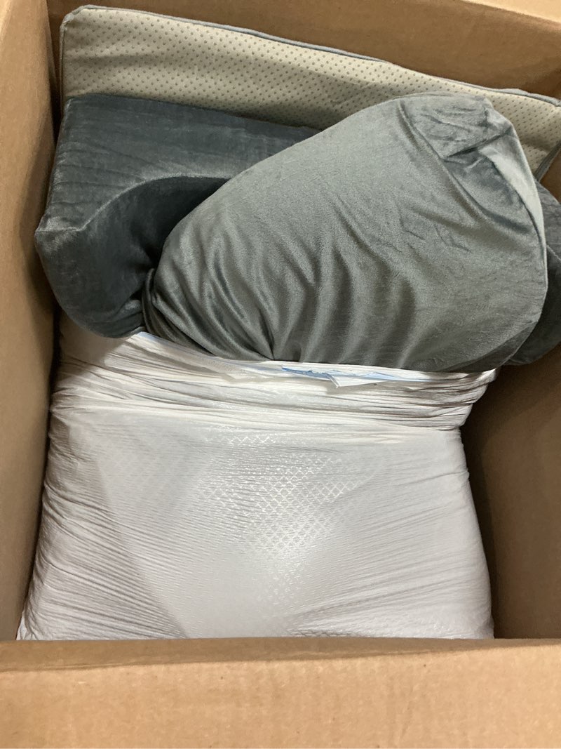 Condition photo showing As Is for civjet 3-height adjustable leg elevation pillows after surgery - memory foam support for both legs, knee & ankle wedge for swelling & circulation, removable washable velvet cover
