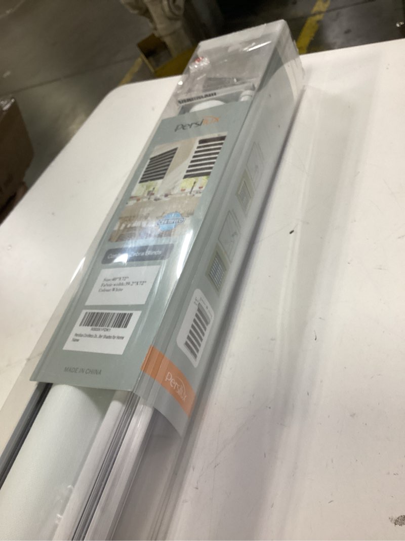 Condition photo showing Good Condition for persilux cordless zebra blinds for windows, free-stop room darkening window blinds (40" w x 72" h, white) light control for day and night, privacy protection window treatments roller shades for home 40"w x 72"h white