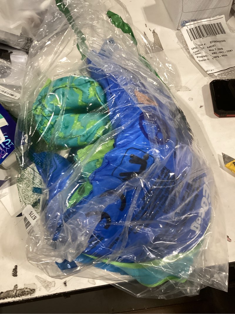 Condition photo showing New/Like New for puddle float jumper 20-30-50-60-70 pounds, toddler swim vest for 1-3-5-6-9 years old, pool floats with swimming arm floaties swim jacket & water wings for kids swimmies, boys, girls, niños dinosaur fit 3-5-6-9 years, 30-50-60-70 lbs
