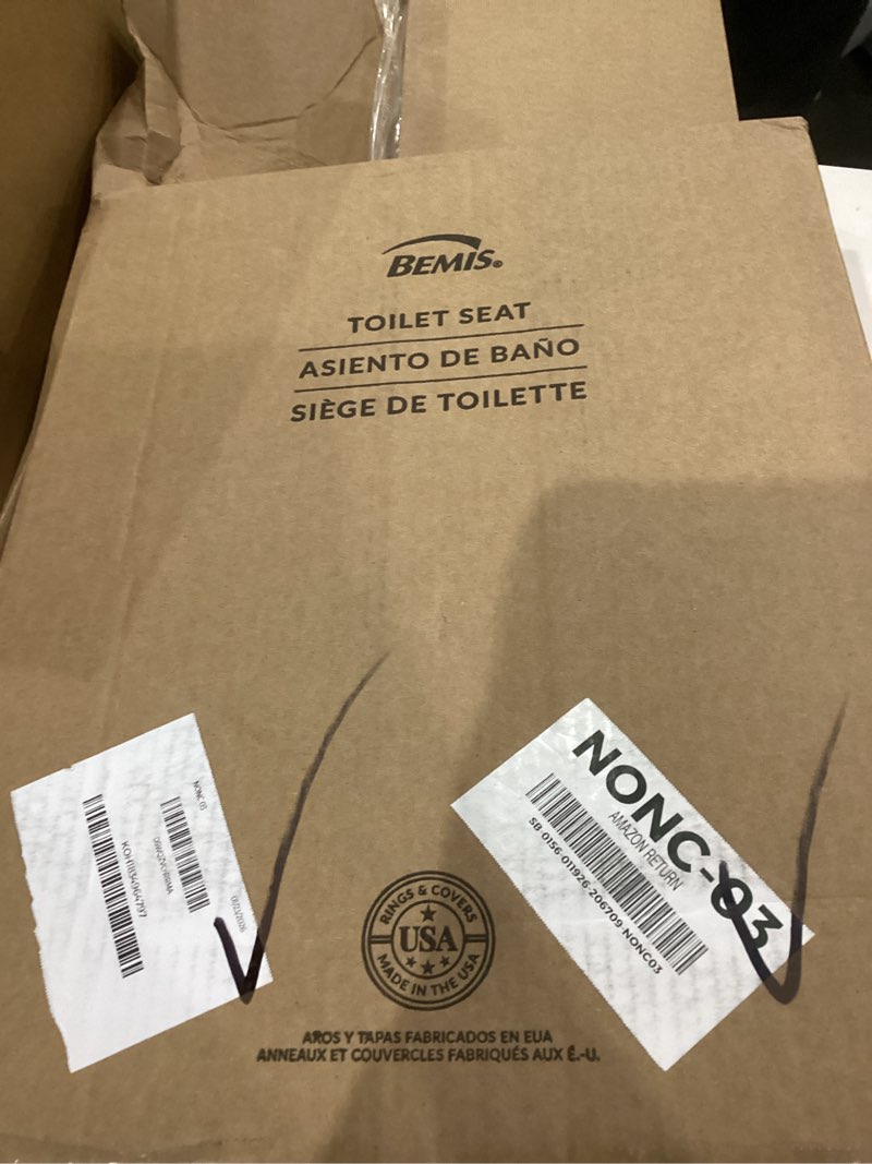 Condition photo showing New/Like New for Bemis Round Enameled Wood Toilet Seat in Cotton White with Easy•Clean Hinge