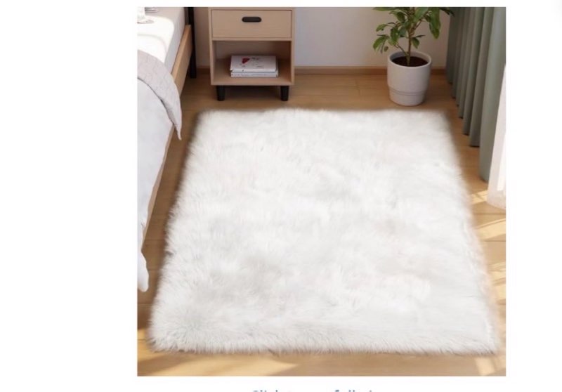 goolela white fluffy fur rug 4x6 faux sheepskin fuzzy shag white rug for bedroom living room plush washable area rug rectangle visit the goolela store