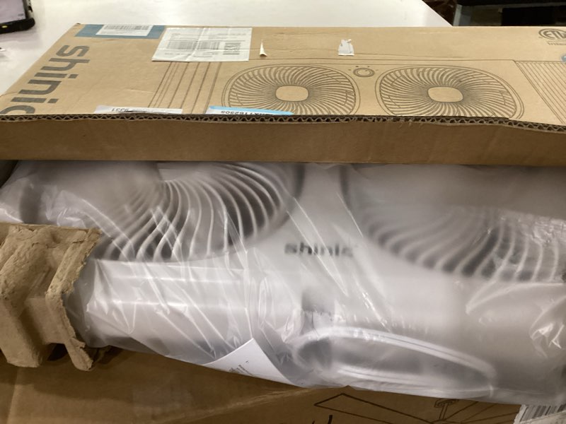 Condition photo showing Good Condition for shinic 3-speeds window fan with 180°+90° rotatable fans, manual reversible, vertical window fan with rigid & accordion expanders, width adjustable (21.65" to 33.27"), ideal for home, kitchen, bedroom