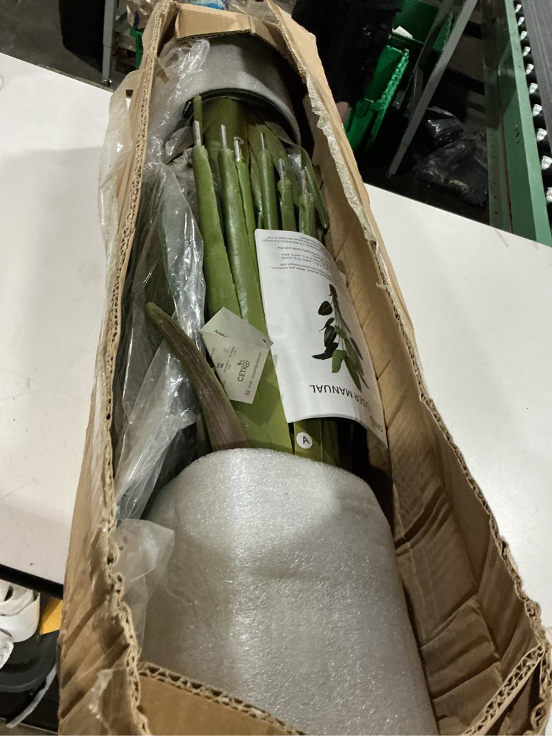 Condition photo showing Good Condition for artificial bird of paradise plant,6ft faux banana tree 2pack | 13 trunks fake banana plant in pot for home indoor outdoor office modern decor housewarming gift 2pack 6ft