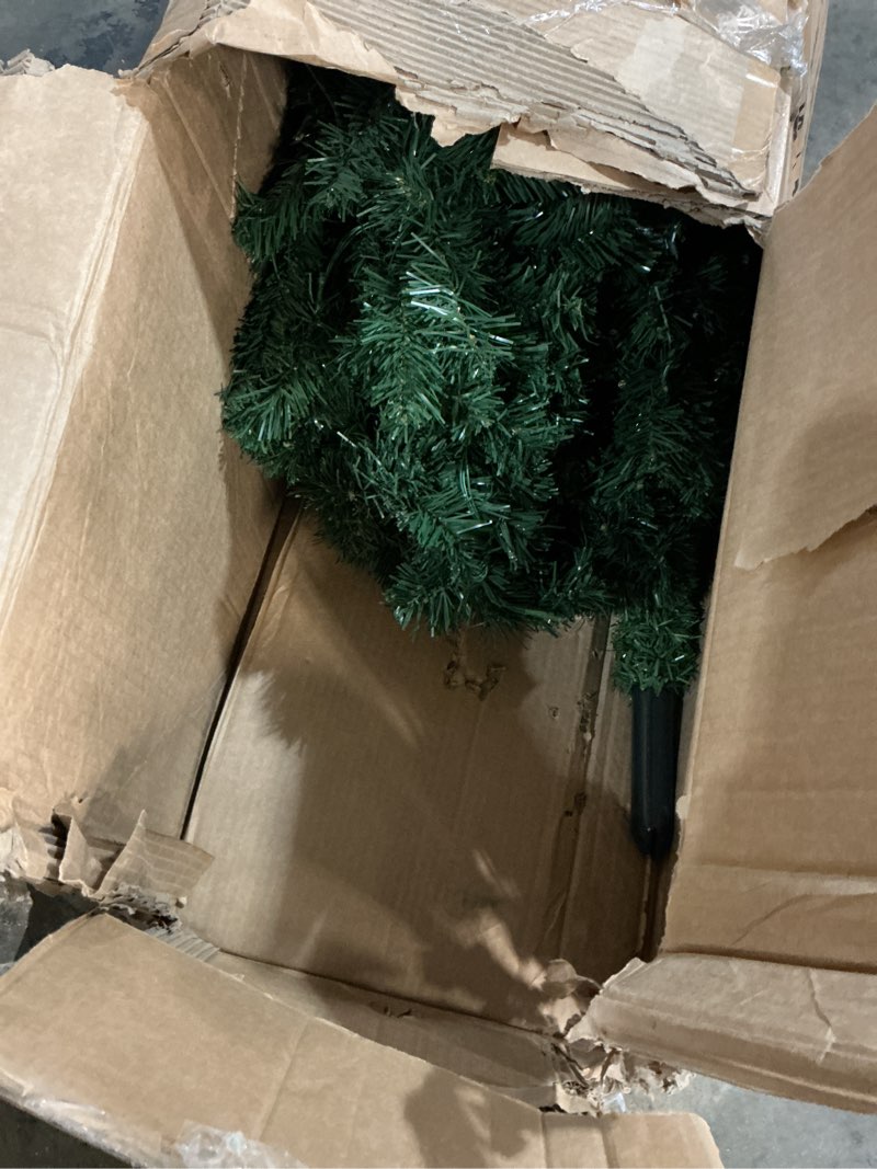 Condition photo showing As Is for 7.5ft Prelit Christmas Tree - Fluffy Fraser Fir with 600 Multicolor Lights & 9 Modes, Hinged Branches & 1300 Tips, Artificial Christmas Tree Includes Stand with Foot Switch for Holiday Home Decor