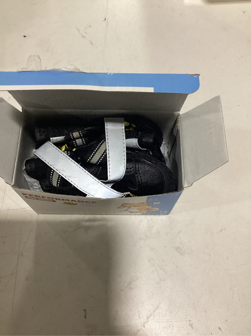 Condition photo showing Good Condition for QUMY Dog Shoes for Large Dogs, Medium Dog Boots & Paw Protectors for Winter Snowy Day, Summer Hot Pavement, Water-Resistant in Rainy Weather, Outdoor Walking, Indoor Hardfloors Skid-Resistant Sole Black Size 4: 2.2''x2.6''(W*L) (Pack of 4)