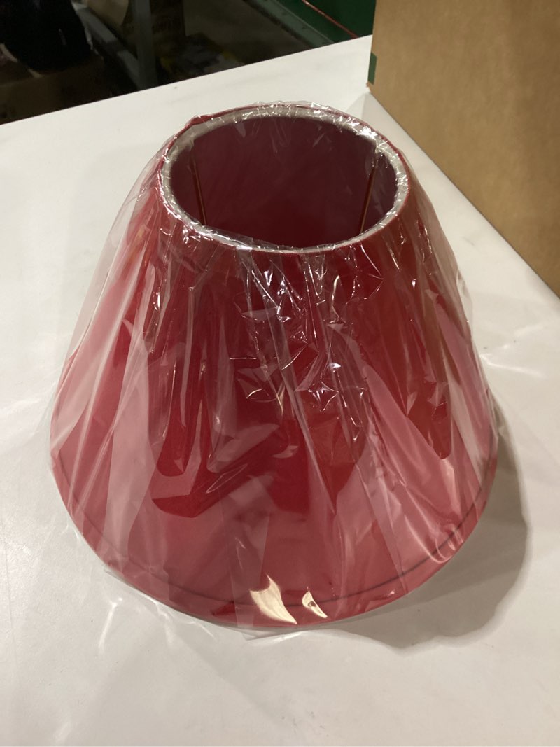 Condition photo showing New/Like New for Aspen Creative 32093A Hardback Empire Transitional Spider in Burgundy Burlap Texture Fabric, 6" Top x 12" Bottom x 9" Slant