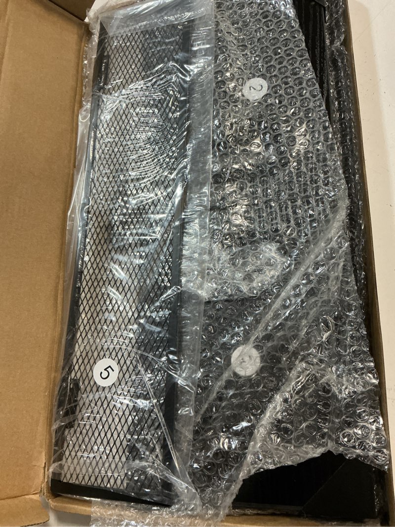 Condition photo showing New/Like New for dvd/blu ray storage rack, dvd shelf holds up to 28 dvd cases, black stackable dvd tower also used for cds, video game cases, vhs taps, jewel and cassette cases on desktop black rack *1