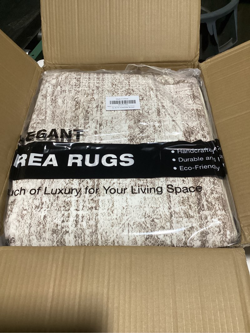 Condition photo showing New/Like New for washable area rug 8x10, large soft rugs for living room vintage area rugs for bedroom dining room non-slip stain resistant brown under table rug brown 8' x 10' (rectangular)