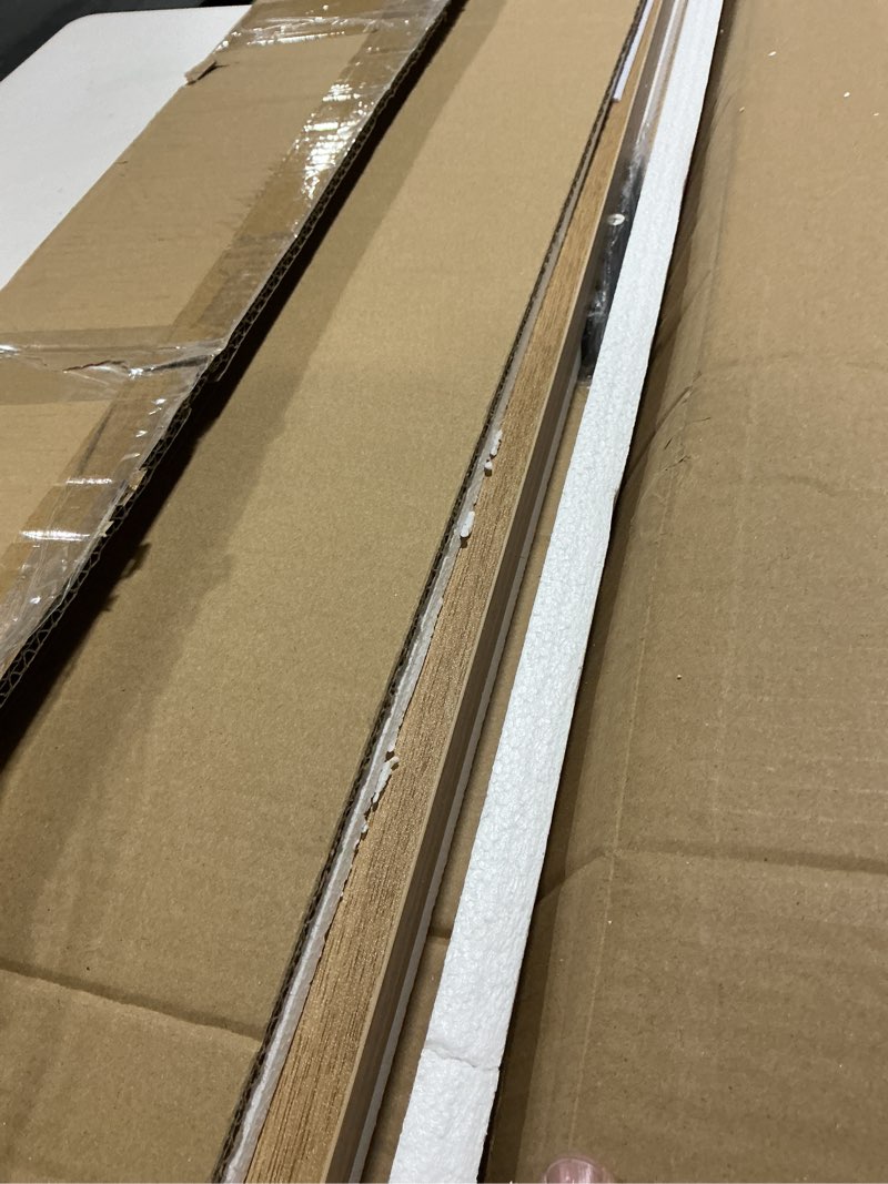 Condition photo showing Good Condition for DINZI LVJ Long Wall Shelves, 47.3Inch Wall Mounted Shelves Set of 2, Extra Large Storage Ledges with Sturdy Metal Brackets for Living Room, Bathroom, Bedroom, Kitchen, Natural 47.3 Inch Natural