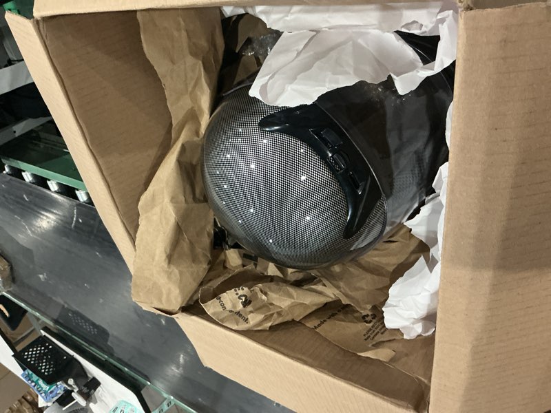Condition photo showing As Is for tcmt full face motorcycle helmet for adults men women, lightweight polycarbonate street bike dirt bike helmet with anti-scratch mirror shield and removable liner, dot approved carbon fiber x-large