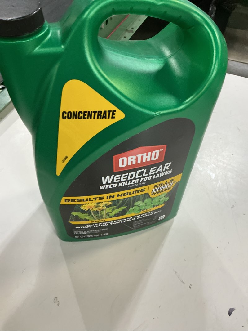 Condition photo showing New/Like New for ortho weedclear weed killer for lawns concentrate - kills dandelion & clover, weed killer concentrate, 1 gal. 1 gal. concentrate