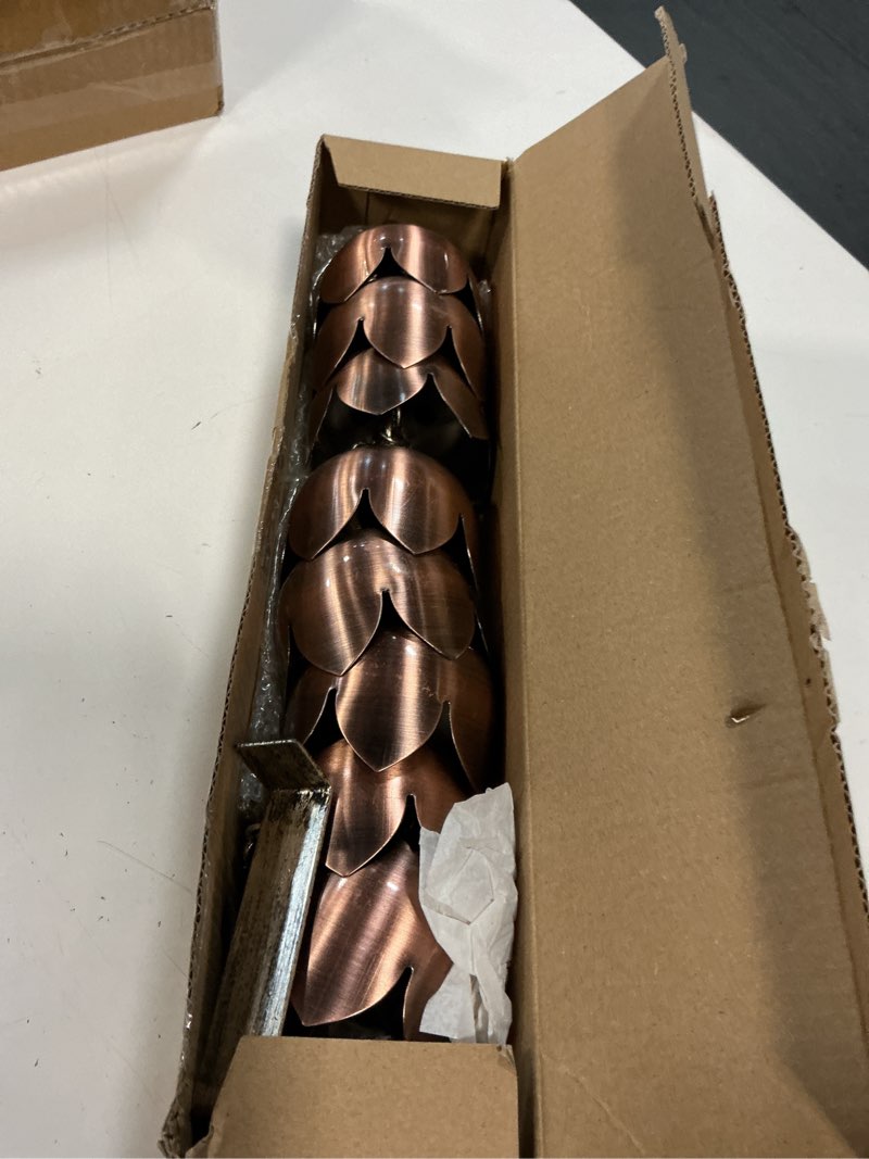 Condition photo showing Good Condition for taman rain chain set, 5.28ft lotus cup rain chain for gutters,copper rain chain cups to replace gutter downspout, divert water, 8 cups, rose gold brown lotus