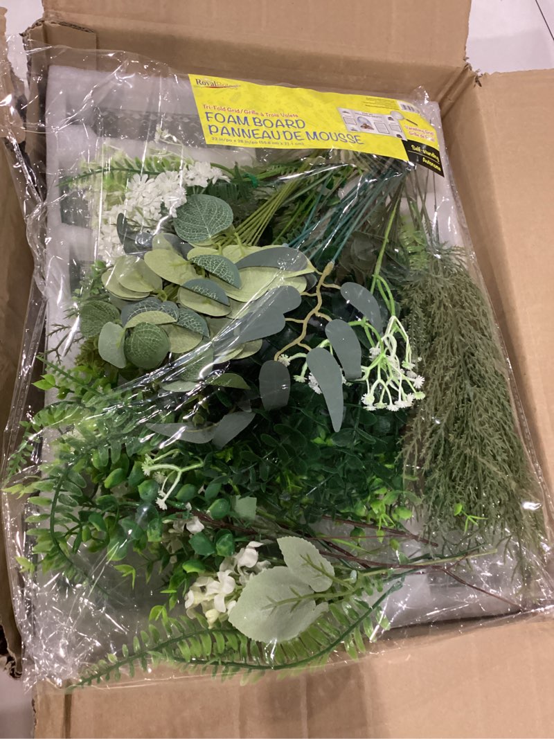 Condition photo showing New/Like New for warmall artificial flowers with vases, 16 pcs bud vases, & 81 pcs artificial plants diy set suitable for centerpieces table weddings party office and indoor decor mini small glass clear(white)