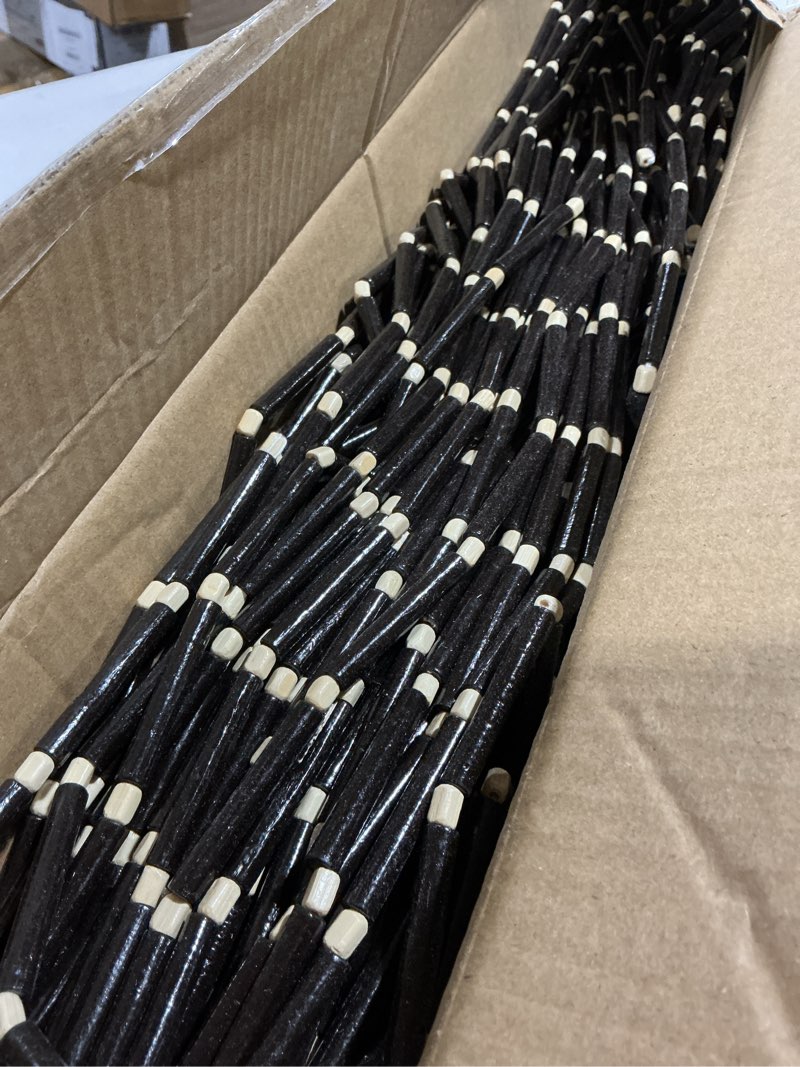 Condition photo showing As Is for Handmade Bamboo Beaded Curtains for Doorways, 65 Strands 35.5x78.7inch Natural Wood Boho Hanging Door Beads Curtains Room Divider for Home Decor Hallway Window(Black)