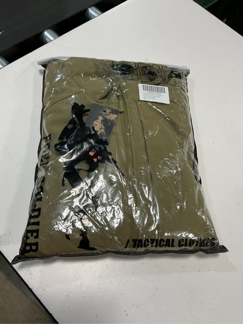 Condition photo showing New/Like New for (size xl)free soldier men's waterproof softshell jacket lightweight fleece lined jacket outdoor hiking windbreaker small olive green