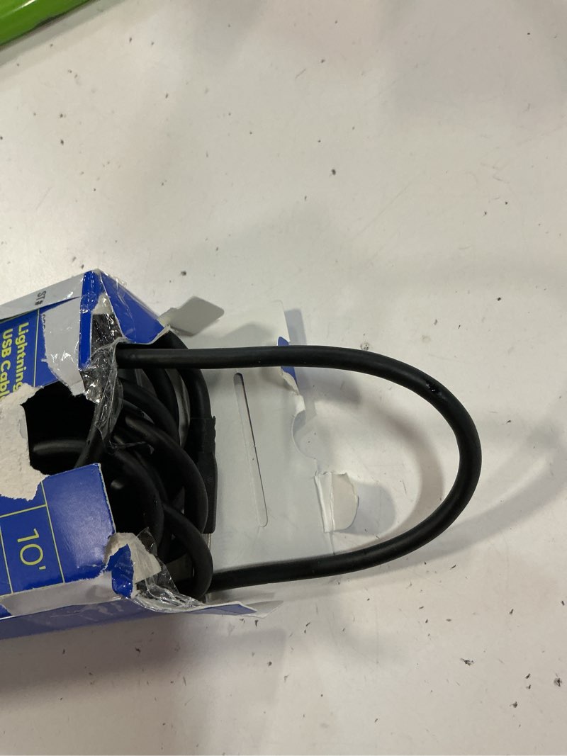 Condition photo showing As Is for onn ltg 10`black cable