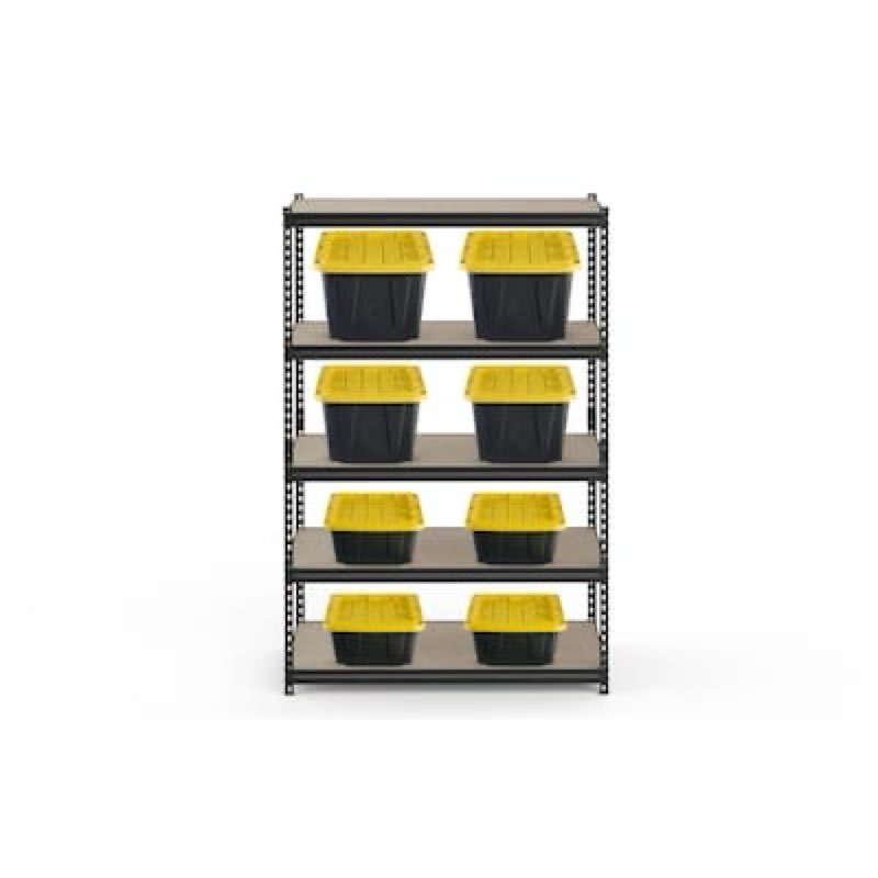 project source 5 -tier heavy duty black particleboard utility shelving unit ( 48-in w x 24-in