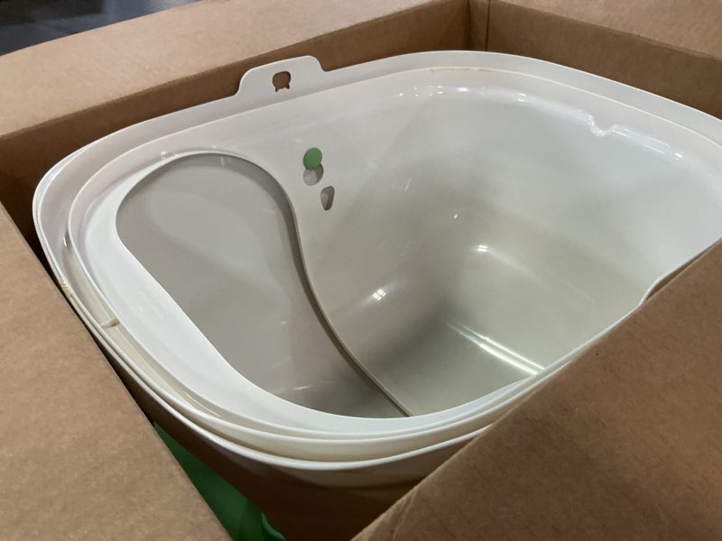 Condition photo showing As Is for purina tidy cats breeze covered cat litter box system kit with pellet cat litter, hooded litter box, and litter box pads
