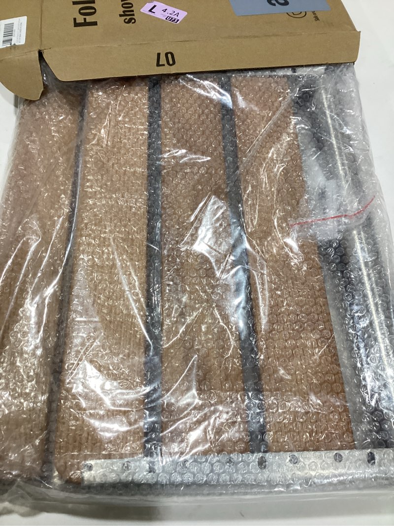 Condition photo showing New/Like New for Teak Folding Shower Seat Wall Mounted, Foldable Shower Bench, 400lbs Max Load, 16" Yellow 16 inchs